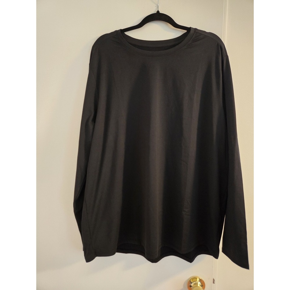 NWT Mens All In Motion XXL Black Long Sleeve T-Shirt. Moisture Wicking Quick Dry